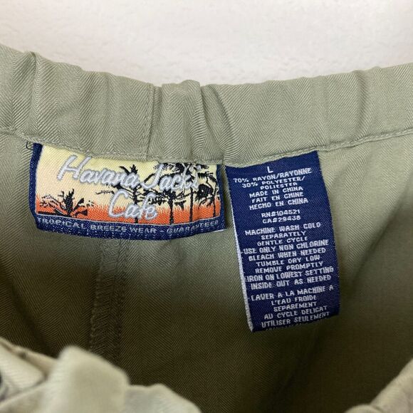 Havana Jack's Cafe Women's Cropped Ankle Pants Size L Green Beach Resort Cruise - Picture 4 of 4